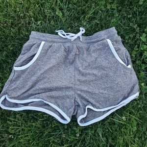 Gray and white shorts